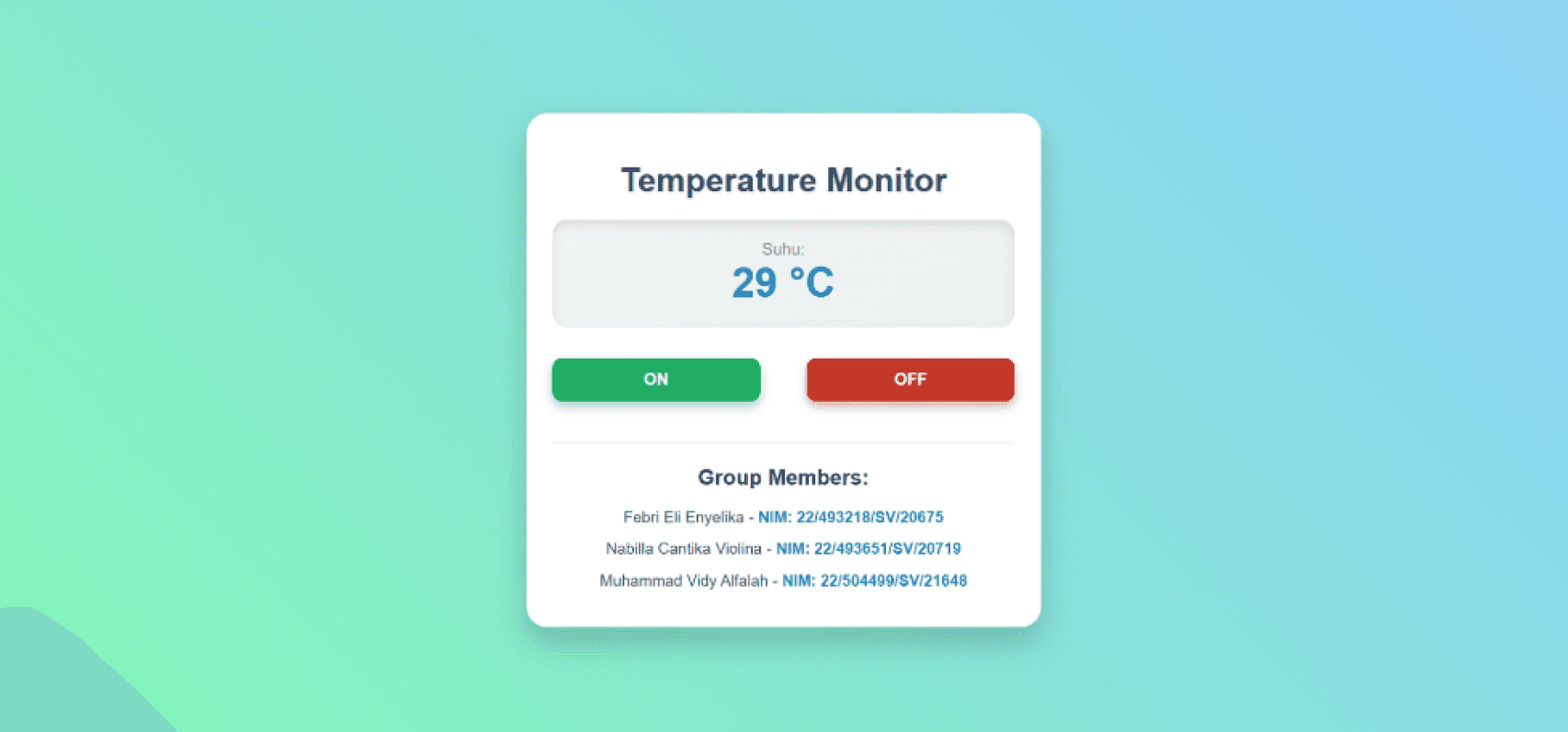 REST API Temperature Monitoring via Nginx – screenshot 1