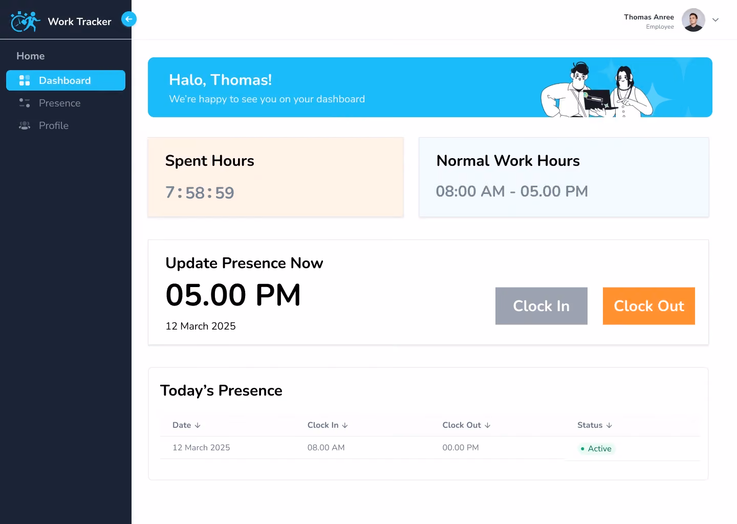 Worktracker – screenshot 1
